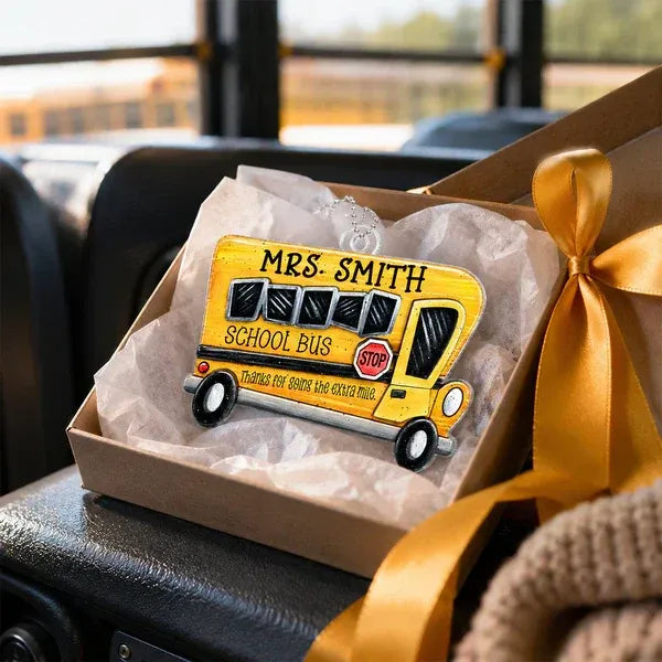 School Bus Acrylic Car Hanger