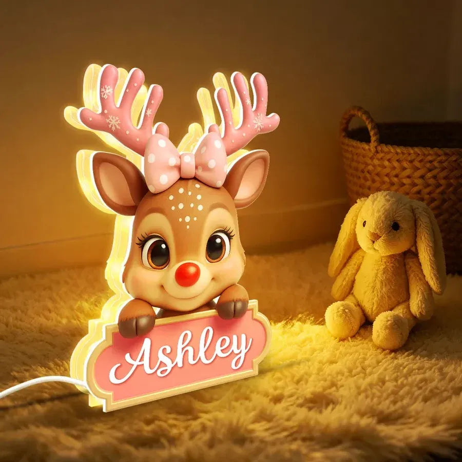 Personalized Reindeer Acrylic Light Box