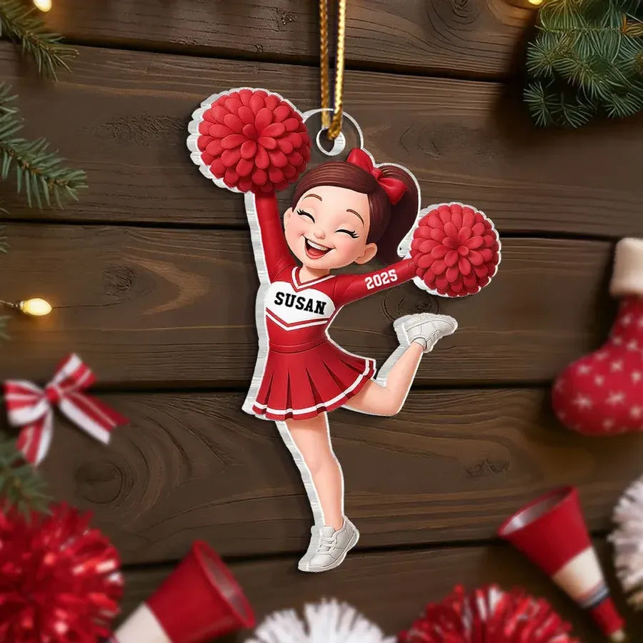 Personalized Cheerleader Acrylic Ornament