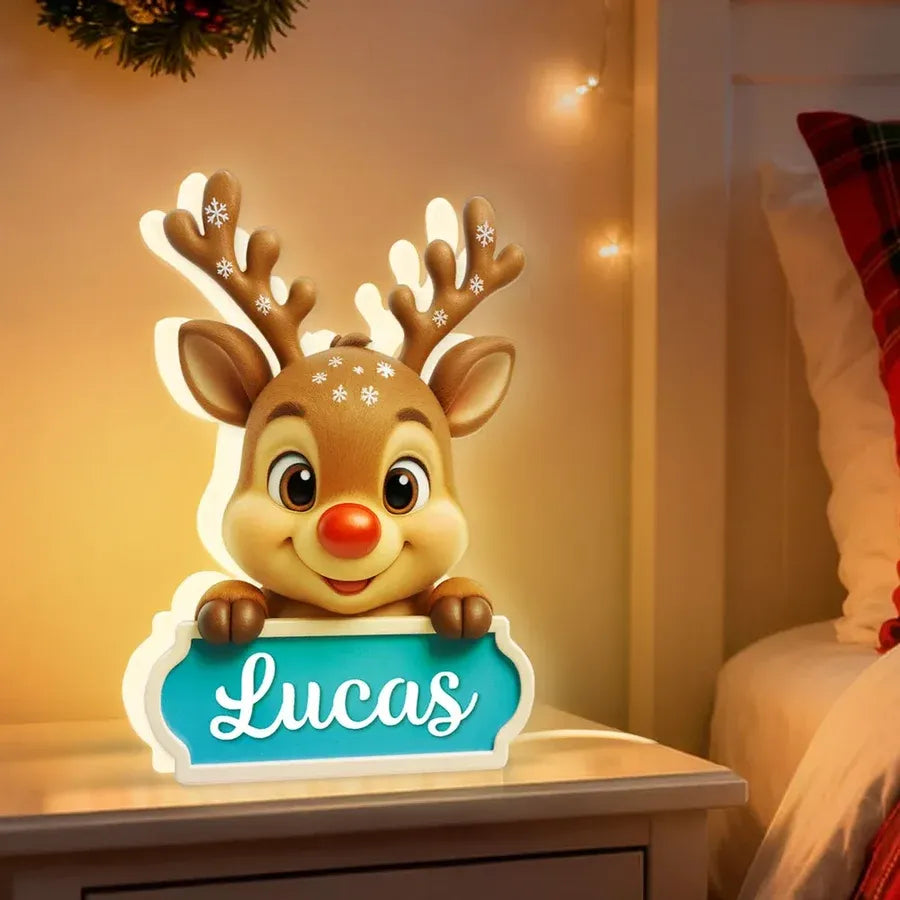 Personalized Reindeer Acrylic Light Box