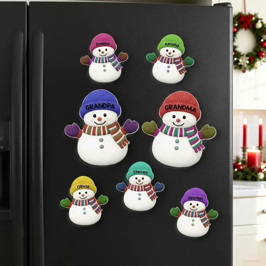 Snowman Family Acrylic Fridge Magnet Set