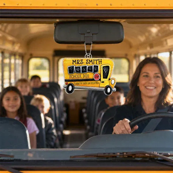 School Bus Acrylic Car Hanger