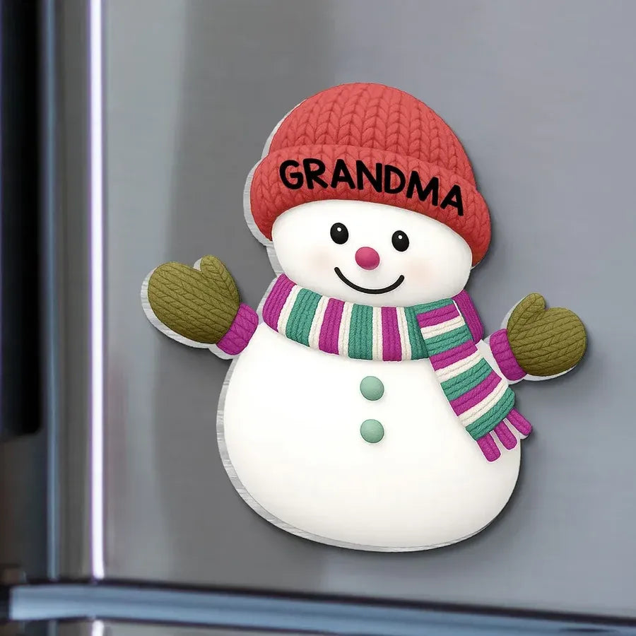 Snowman Family Acrylic Fridge Magnet Set