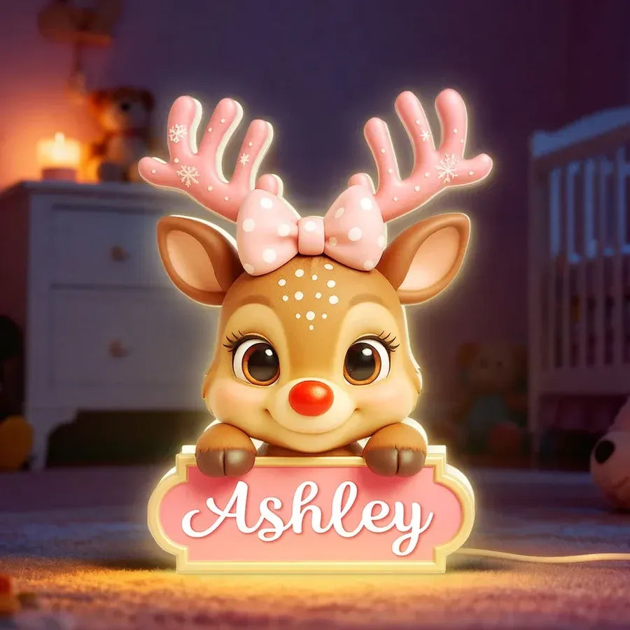 Personalized Reindeer Acrylic Light Box