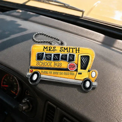 School Bus Acrylic Car Hanger
