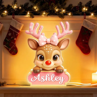 Personalized Reindeer Acrylic Light Box