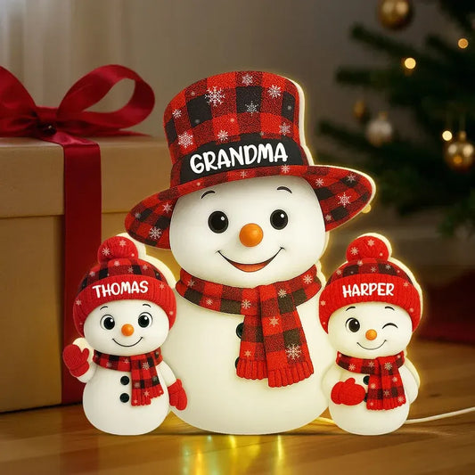 Snowman Family Acrylic Light Box