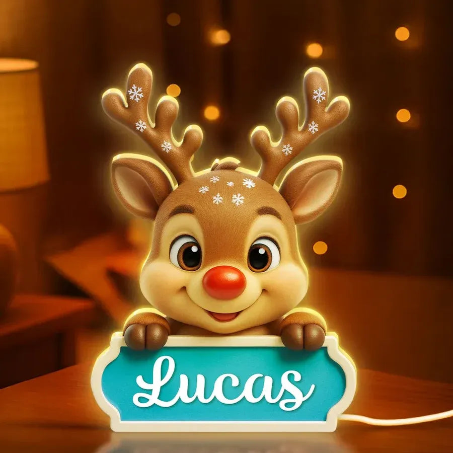 Personalized Reindeer Acrylic Light Box