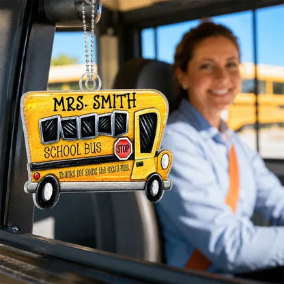School Bus Acrylic Car Hanger