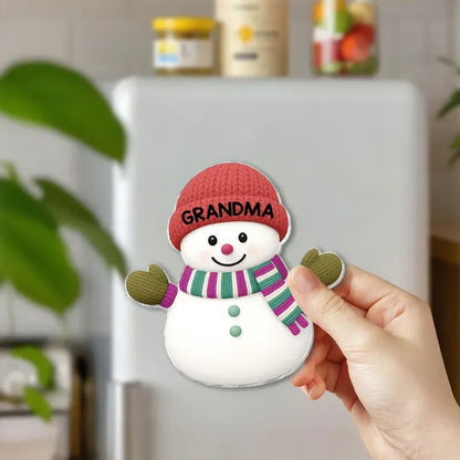 Snowman Family Acrylic Fridge Magnet Set