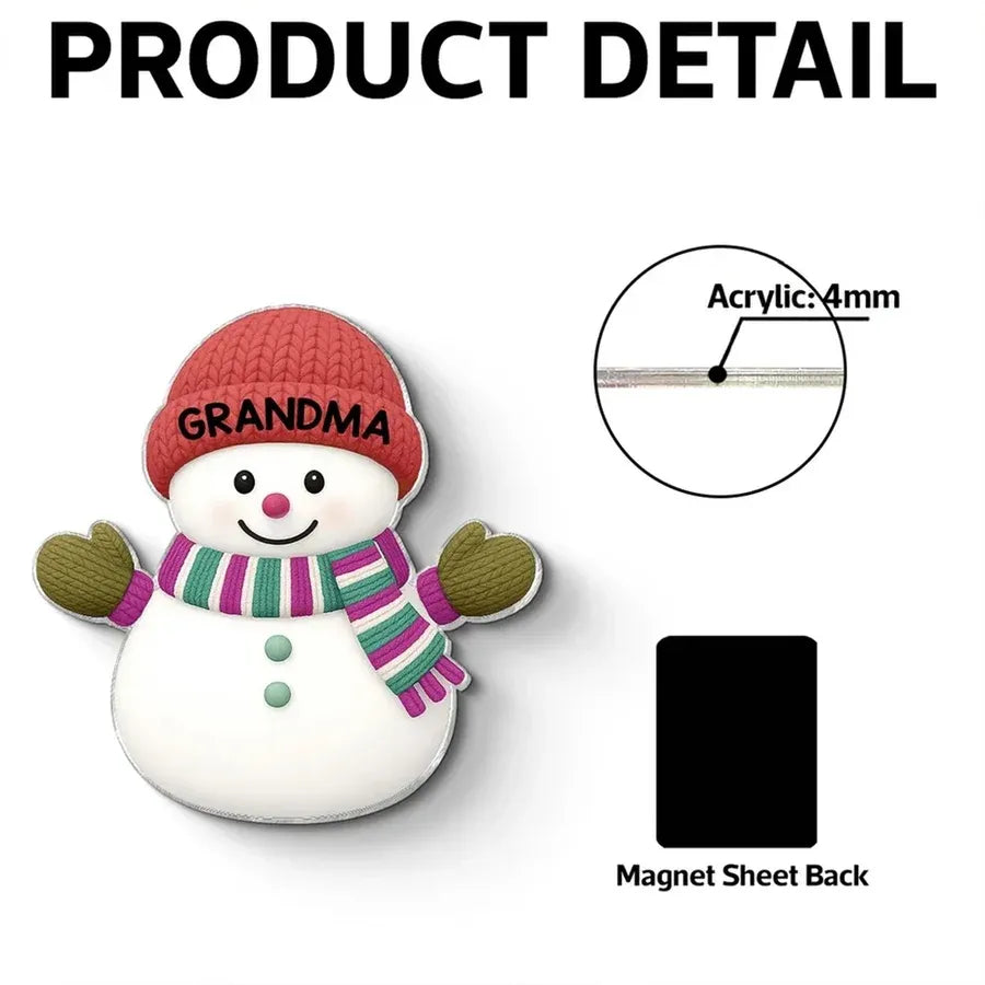 Snowman Family Acrylic Fridge Magnet Set