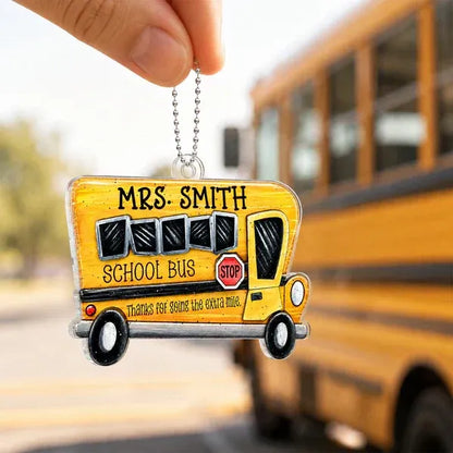 School Bus Acrylic Car Hanger