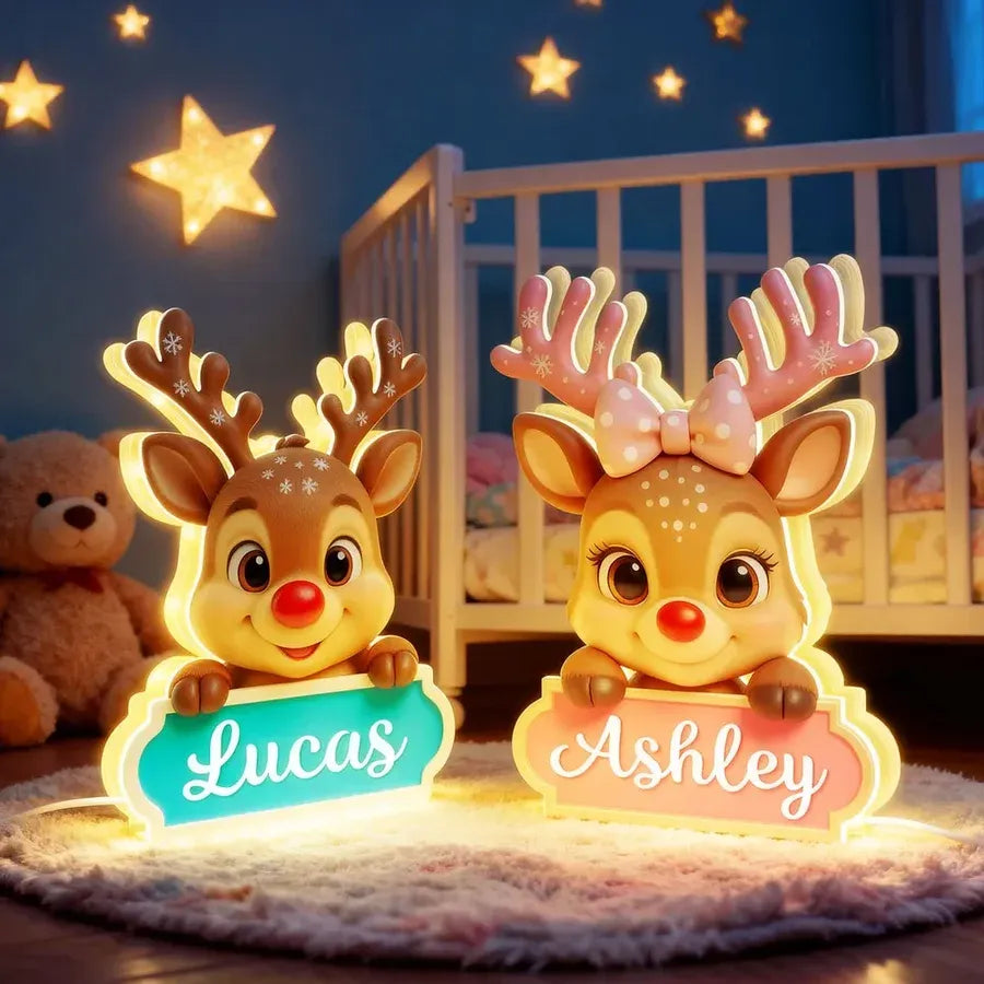 Personalized Reindeer Acrylic Light Box