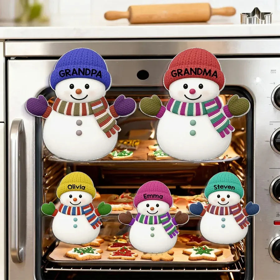 Snowman Family Acrylic Fridge Magnet Set