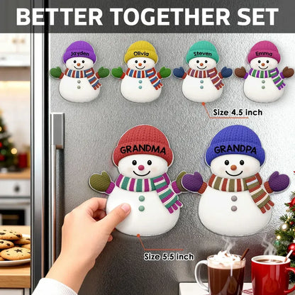Snowman Family Acrylic Fridge Magnet Set